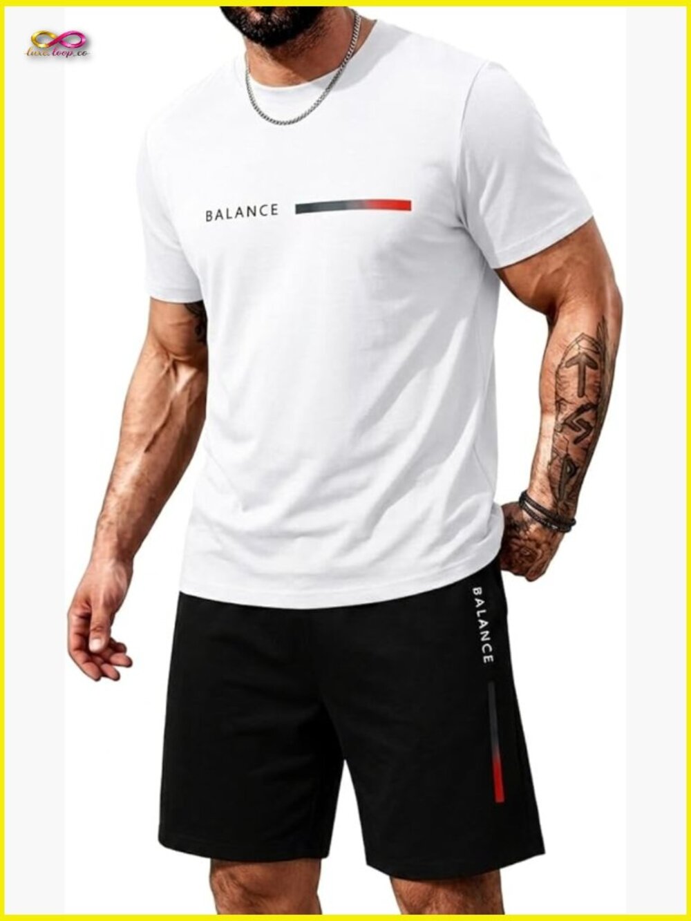 Men's Graphic Letter Print Short Sleeve Top & Shorts Set Casual Summer Outfit